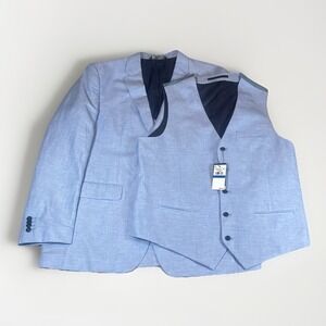 Perry Ellis Men's Sz 46R Linen Blend Blazer W/Vest Standard Fit Suit Jacket NWT